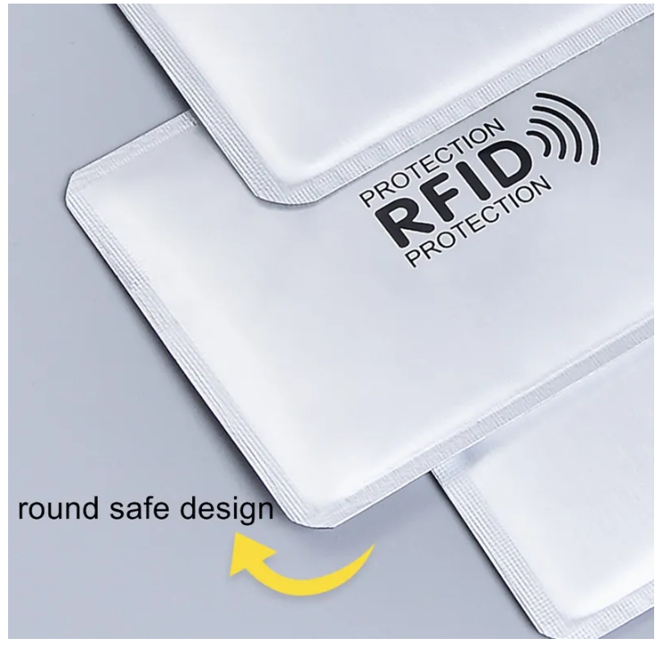 Picture of Aluminium Anti RFID Card Holders, NFC Blocking Reader Lock ID Bank Card Holders, Case Protection Metal - Silver