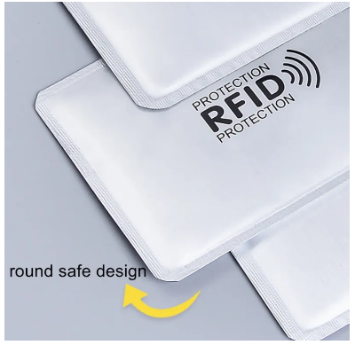 Picture of Aluminium Anti RFID Card Holders, NFC Blocking Reader Lock ID Bank Card Holders, Case Protection Metal - Silver