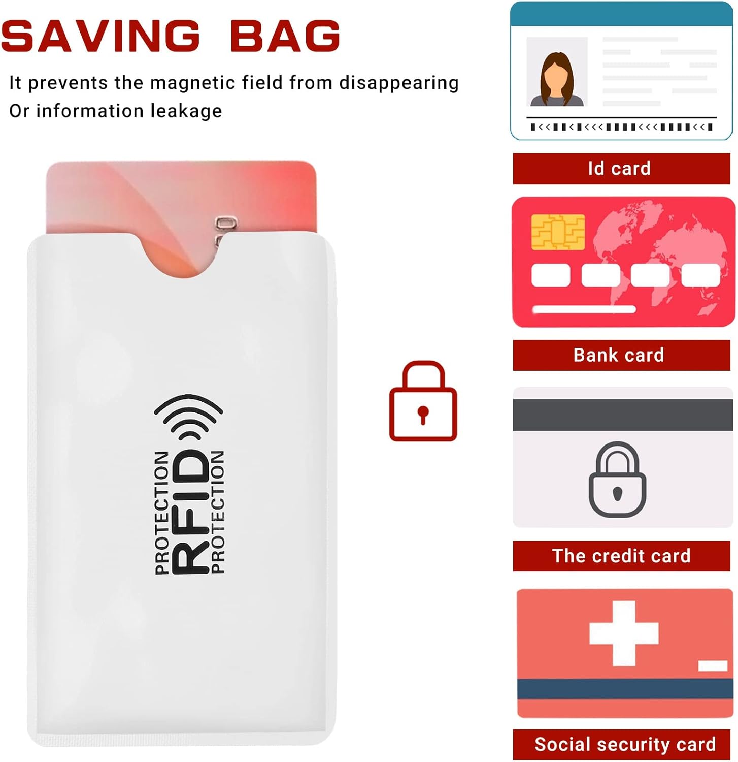 Picture of 10pc Anti-RFID Wallet Blocking Reader Lock Bank Card Holder, Aluminium Smart Anti Theft Credit Card Cover