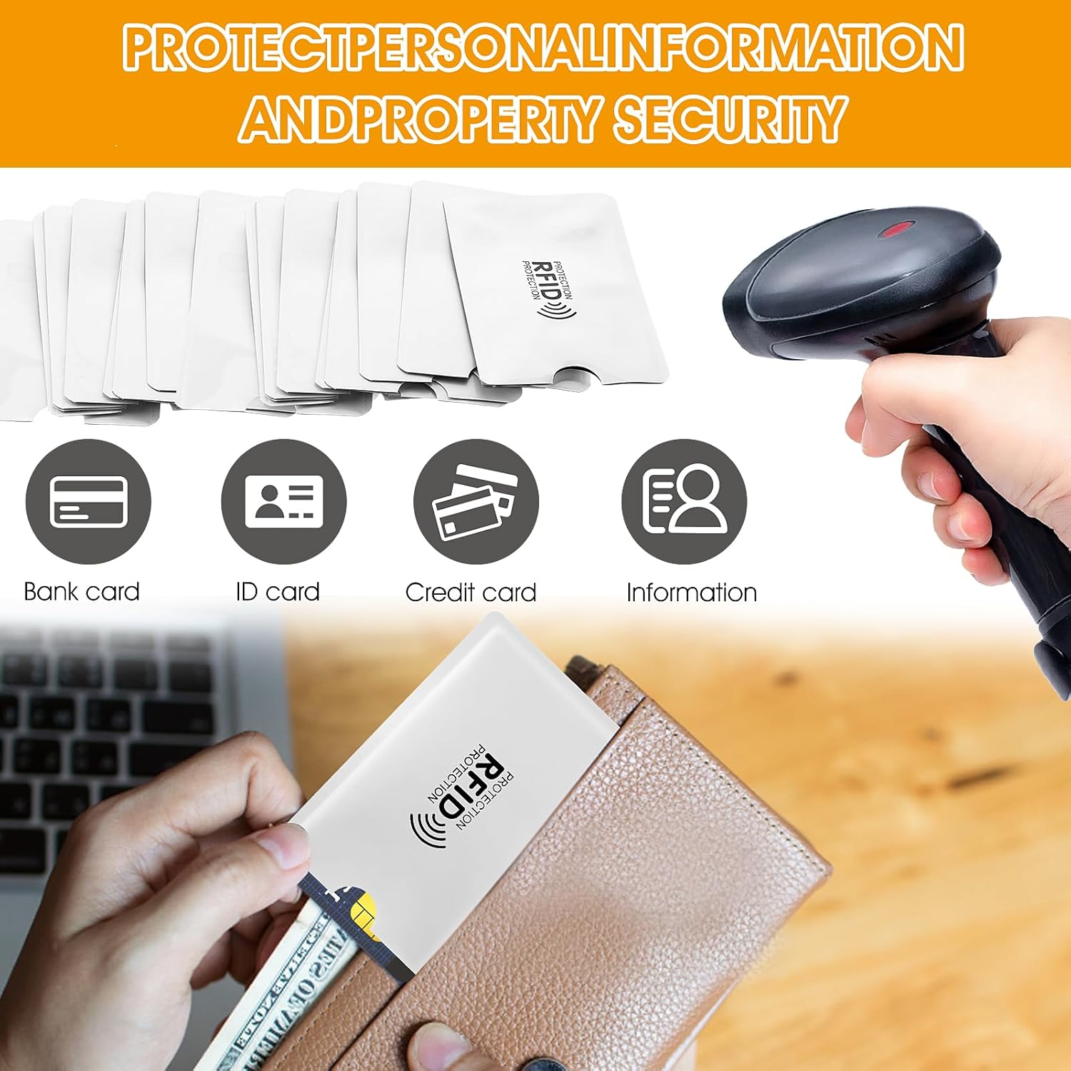 Picture of Metallic Anti RFID Card Holder NFC Blocking Reader Id Case