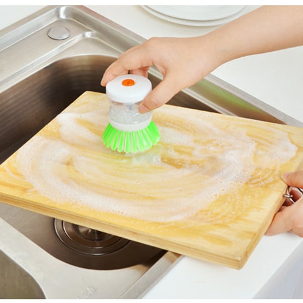 Picture of Kitchen Dispense Soap Water Dish Cleaning Brush Creative Washing