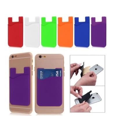 Picture of Silicone Mobile Phone Card Holder Bank/Bus/ID Card Organizer Silicone Card Holder with Back Patch