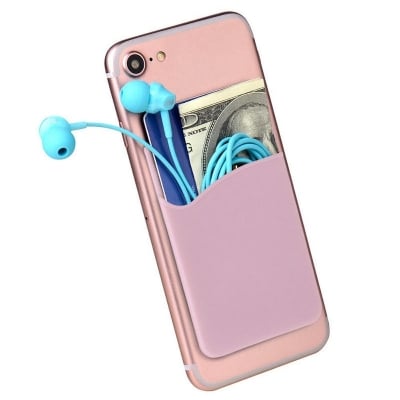 Picture of Silicone Mobile Phone Back Card Wallet Stick On Adhesive Cash ID Soft Adhesive Phone Card Holder Mobile Accessories