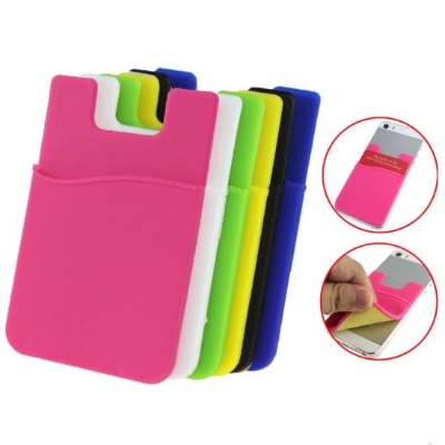Picture of Silicone PVC table place card holder case credit id card holder for Phone - Multicolour