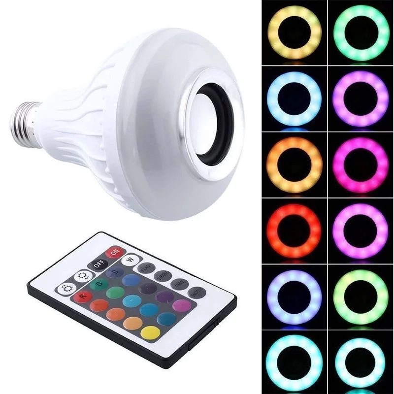 Picture of RGB Music Led Light Bulb With Remote Control & Bluetooth Speaker-Multicolor