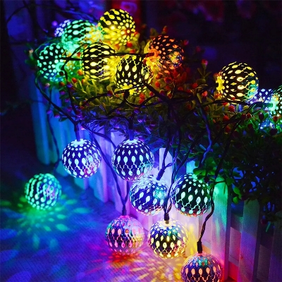Picture of Multicolor Metal Ball Fairy Light_ Metal Ball String Light - Fairy lights 20pcs string lights Party Wedding Decoration-Multicolor