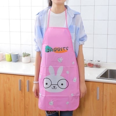 Picture of Home Women Waterproof Cute Cartoon Kitchen Restaurant Cooking Bib Apron