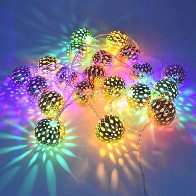 Picture of Multicolor Metal Ball Fairy Light_ Metal Ball String Light - Fairy lights 20pcs string lights Party Wedding Decoration-Multicolor