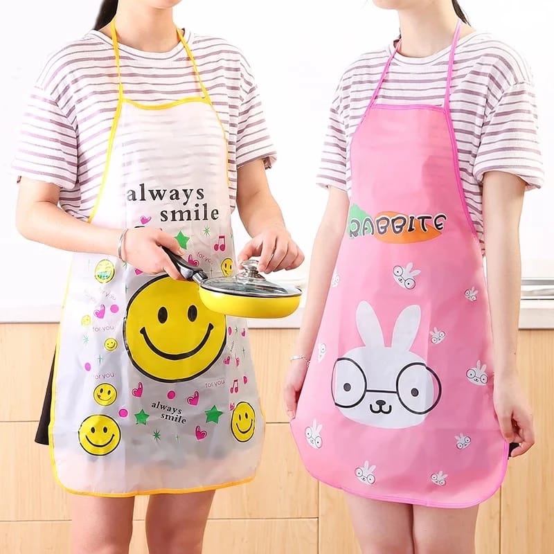 Picture of Home Women Waterproof Cute Cartoon Kitchen Restaurant Cooking Bib Apron