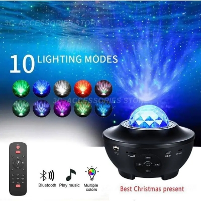 Picture of Star Starry Sky LED Night Light Projector Bluetooth Speaker Bedroom Lamp Universal Mini LED Lights Projector Light-Multicolor