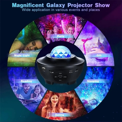 Picture of Star Starry Sky LED Night Light Projector Bluetooth Speaker Bedroom Lamp Universal Mini LED Lights Projector Light-Multicolor