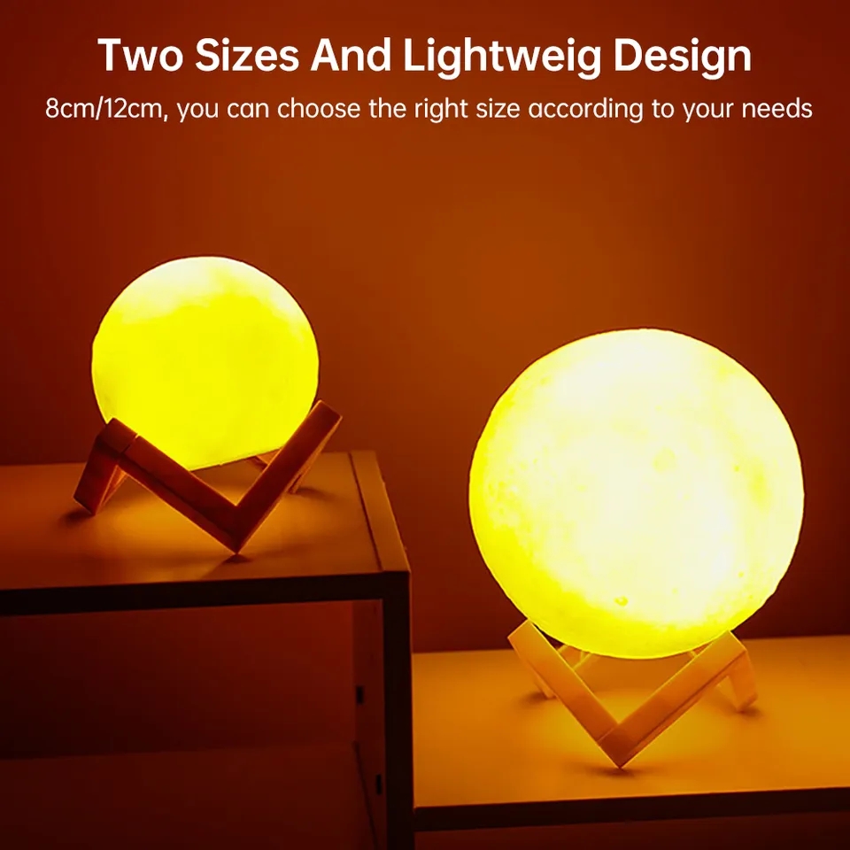 Picture of 3D printed Galaxy Lamp and Moon Lamp for room lighting-Multicolor