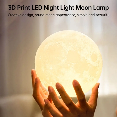 Picture of 3D printed Galaxy Lamp and Moon Lamp for room lighting-Multicolor
