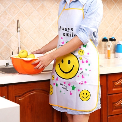 Picture of Kitchen Cooking Apron Chef Women Men Apron Cute Half-body Oil-proof - Smile Apron
