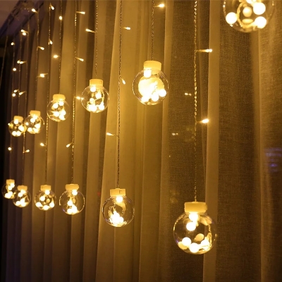 Picture of LED Lights Ball Curtain String Light 220V Fairy Light Outdoor Indoor Garland For Party Wedding Holiday Decoration-Gold