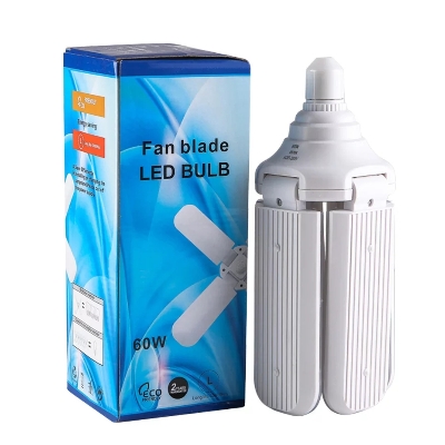 Picture of Home Energy Saving High Brightness Pendant Light Foldable Fan Blade LED Garage Light New-White