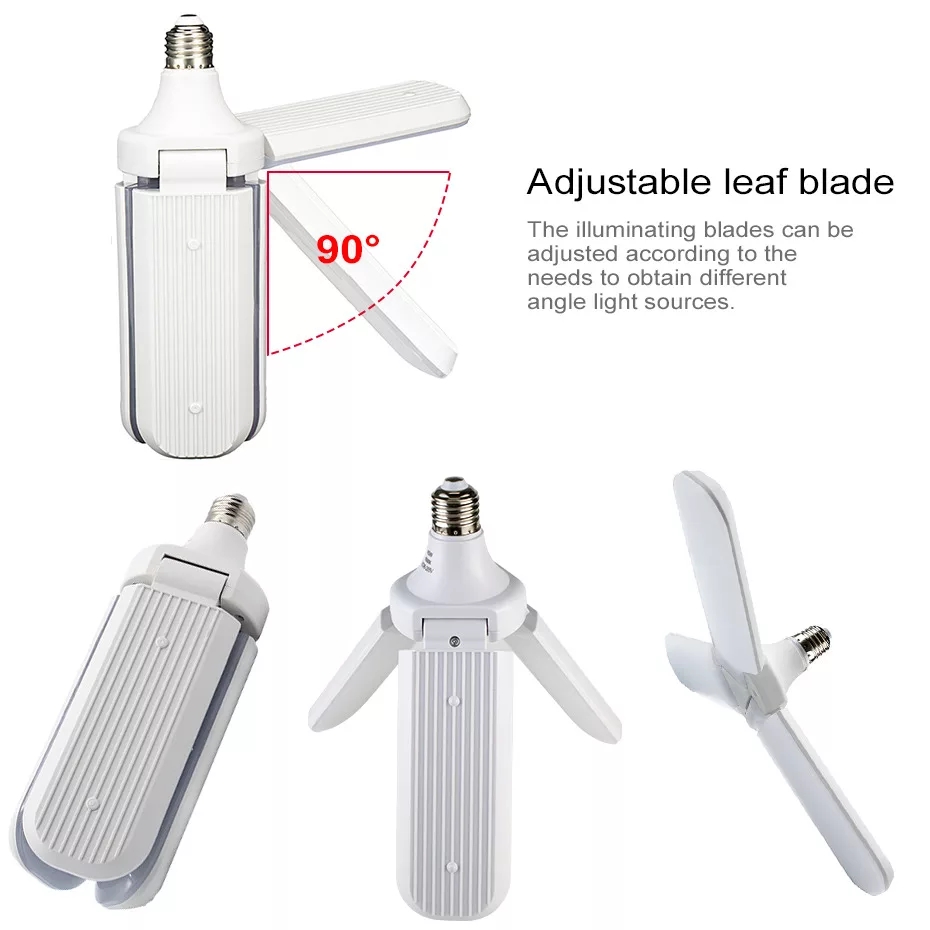 Picture of Home Energy Saving High Brightness Pendant Light Foldable Fan Blade LED Garage Light New-White