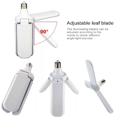 Picture of Home Energy Saving High Brightness Pendant Light Foldable Fan Blade LED Garage Light New-White