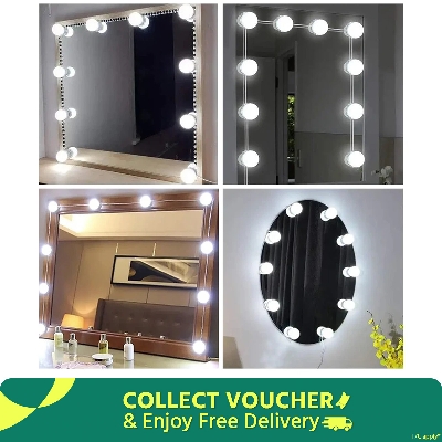 Picture of LED Light Makeup Mirror Bulbs Vanity Lights USB 12V Bedroom Dressing Table Lighting Dimmable  LED Vanity Light For Mirror Light-White
