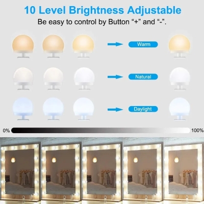 Picture of LED Light Makeup Mirror Bulbs Vanity Lights USB 12V Bedroom Dressing Table Lighting Dimmable  LED Vanity Light For Mirror Light-White