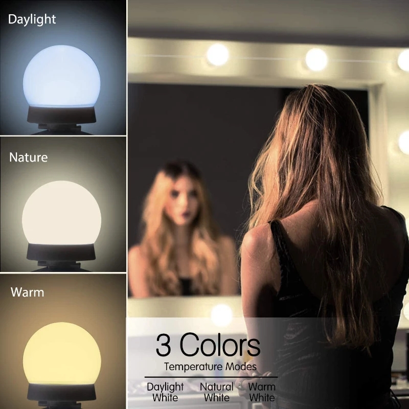 Picture of LED Light Makeup Mirror Bulbs Vanity Lights USB 12V Bedroom Dressing Table Lighting Dimmable  LED Vanity Light For Mirror Light-White