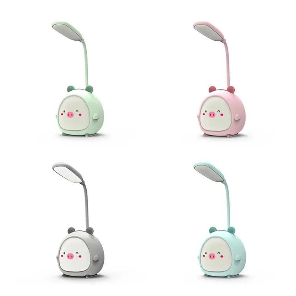 Picture of Desk Lamp Multi-purpose Eye-protection Adorable Household Mini Three-gear USB Lamp for Reading Desk Lamps Indoor Lighting-Green