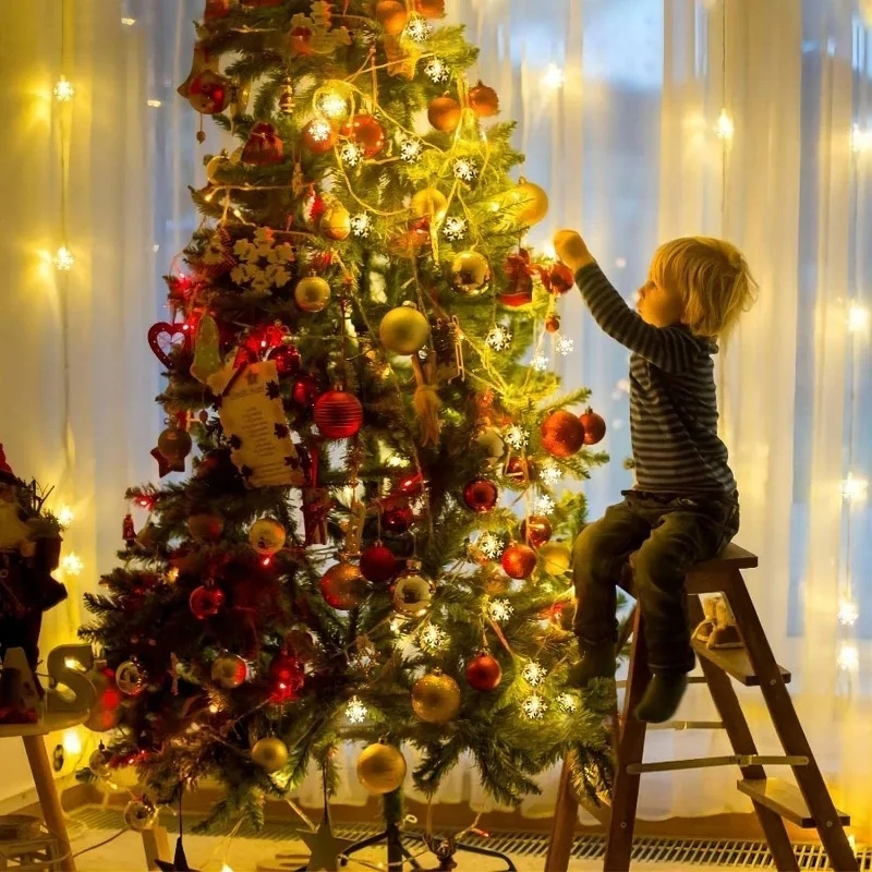 Picture of Snow Flake 28 Led 5 Meter String Lights_ Plug in Fairy String Lights_-Gold
