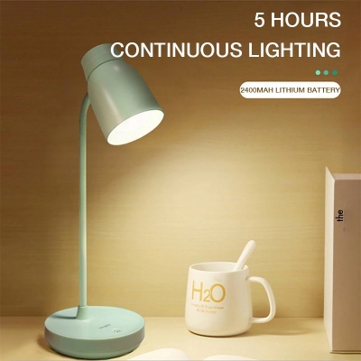 Picture of LED Desk Lamp USB Rechargerable Modern Table Lamp Multi-Function Eye Protection College Dorm Bedroom Learning Study Light-Green