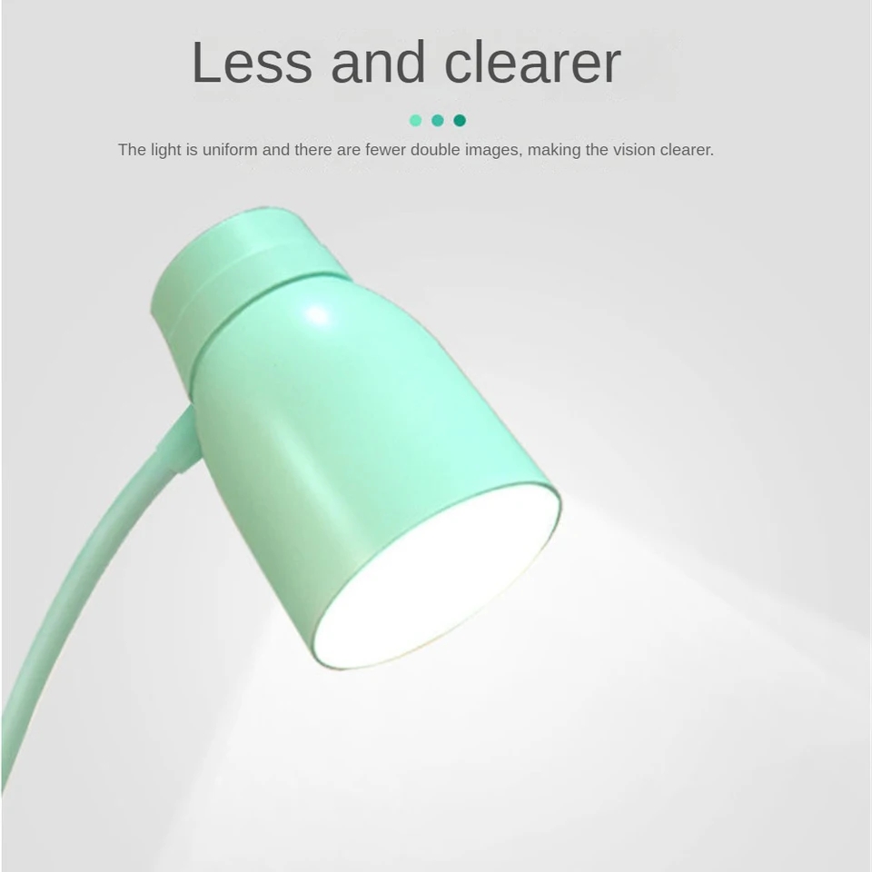 Picture of LED Desk Lamp USB Rechargerable Modern Table Lamp Multi-Function Eye Protection College Dorm Bedroom Learning Study Light-Green