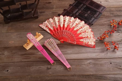 Picture of Folding Fan Dance Party Wedding Decor Hand Fans Wedding Favors Chinese -1pcs