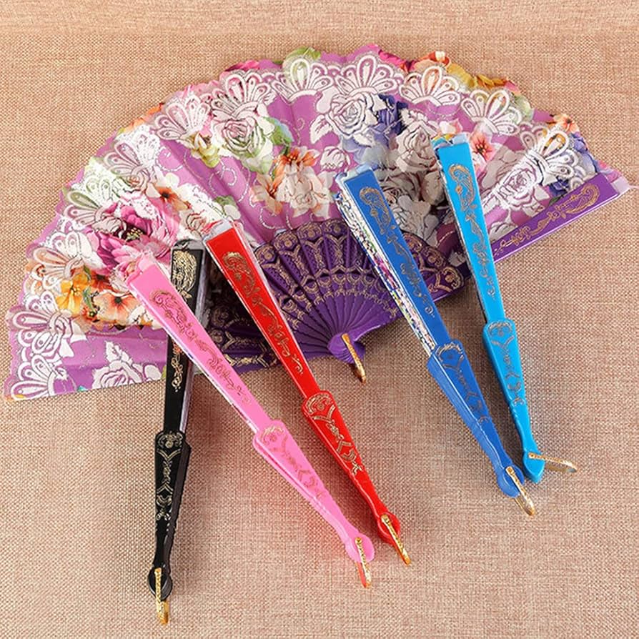 Picture of Chinese Style Lace Hand Held Folding Fan Dance Party Wedding Decor Hand Fans Wedding Favors Chinese -1pcs