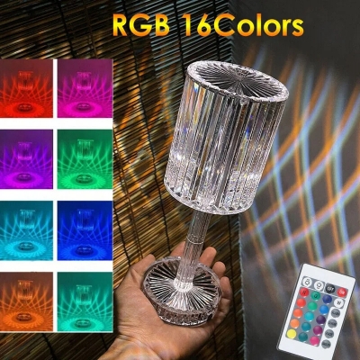 Picture of Crystal Table Lamp Gatsby Crystal Lamp 16 Color Changing Rechargeable Night Light For Bar Dinner Bedroom Room Decor-Multicolor