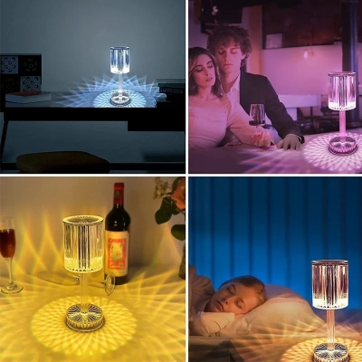 Picture of Crystal Table Lamp Gatsby Crystal Lamp 16 Color Changing Rechargeable Night Light For Bar Dinner Bedroom Room Decor-Multicolor
