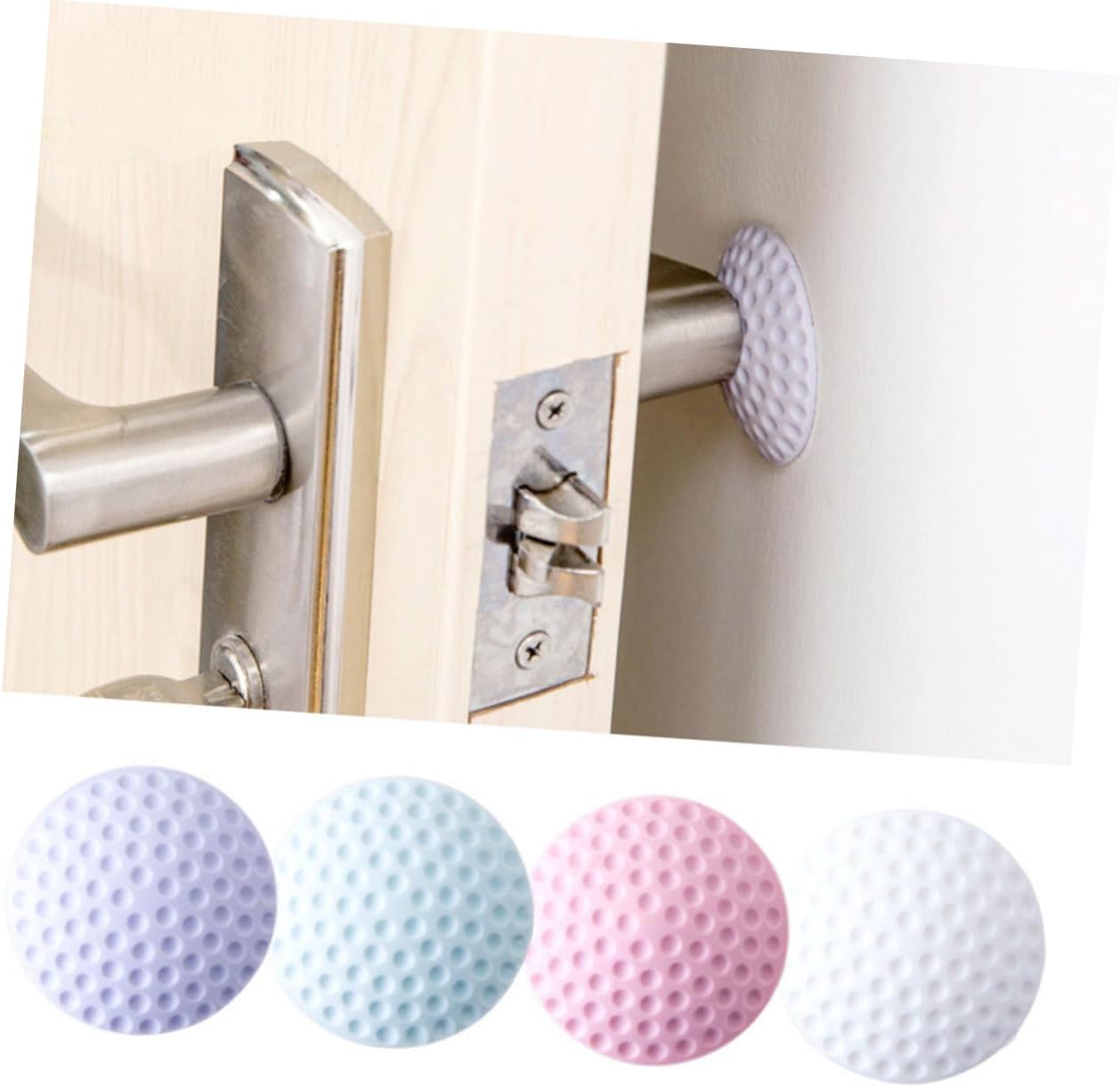 Picture of Self Adhesive Silicone Rubber Wall Protector Door Handle Stopper- 2 pcs