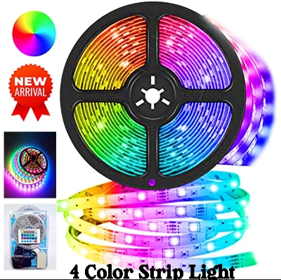 Picture of 12V LED Light Strip 2835 RGB Set Colorful Color Changing 60 Lights 5 Meters 12V1A Adapter Light Strip-Multicolor