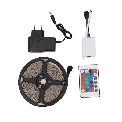 Picture of 12V LED Light Strip 2835 RGB Set Colorful Color Changing 60 Lights 5 Meters 12V1A Adapter Light Strip-Multicolor