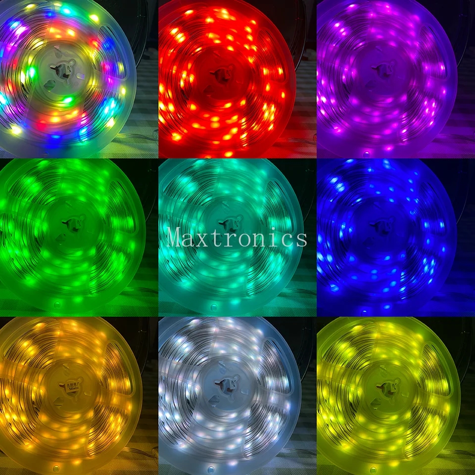 Picture of USB 5V WS2812B Bluetooth LED String Fairy Lights Dreamcolor RGBIC Addressable Party Christmas Lights Wedding Decoration Garland-Multicolor