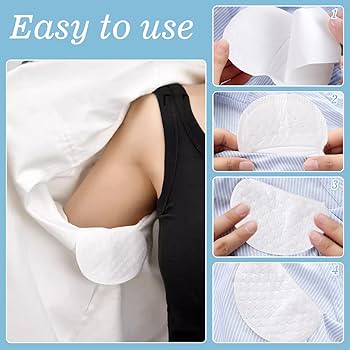 Picture of 5 pair/10Pcs Disposable Unisex Underarm Sweat Absorbent Pads. - White