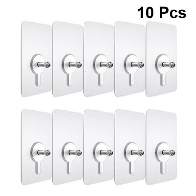 Picture of Punch Free Screws Seamless Adhesive Wall Screws Hanging Nails Hook Self Adhesive Hole Nail Non-Trace Photo Frame Hole Hang Kit-Grey