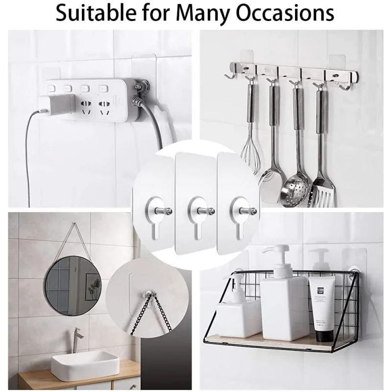 Picture of Punch Free Screws Seamless Adhesive Wall Screws Hanging Nails Hook Self Adhesive Hole Nail Non-Trace Photo Frame Hole Hang Kit-Grey