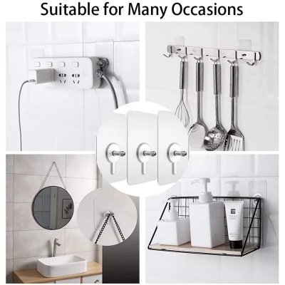 Picture of Punch Free Screws Seamless Adhesive Wall Screws Hanging Nails Hook Self Adhesive Hole Nail Non-Trace Photo Frame Hole Hang Kit-Grey