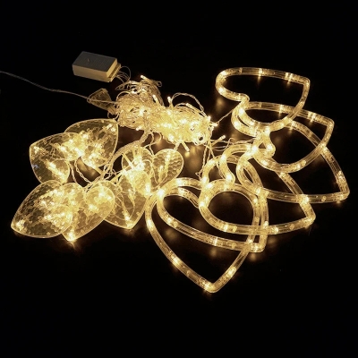 Picture of Heart Shaped Fairy Lights Indoor Curtain String Lights Bedside Decorative Lamp For Valentine's Day Wedding Home-Gold
