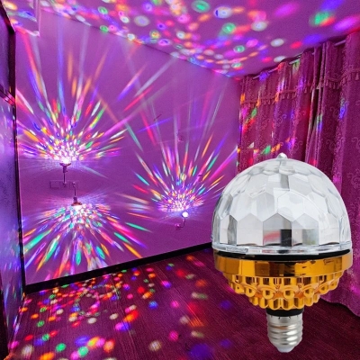 Picture of E27 Rotating Stage Lights Mini LED Disco Lamp RGB Home Party Light Magic Colorful Disco Ball KTV Bar DJ Disco Atmosphere Lamp-Multicolor