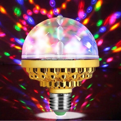 Picture of E27 Rotating Stage Lights Mini LED Disco Lamp RGB Home Party Light Magic Colorful Disco Ball KTV Bar DJ Disco Atmosphere Lamp-Multicolor