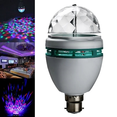Picture of Disco light bulb 3W AC85-265V RGB LED Crystal Spotlight Automatic Rotating Lamp Stage Light B22 Bulb for DJ Disco Bar KTV Club-Multicolor