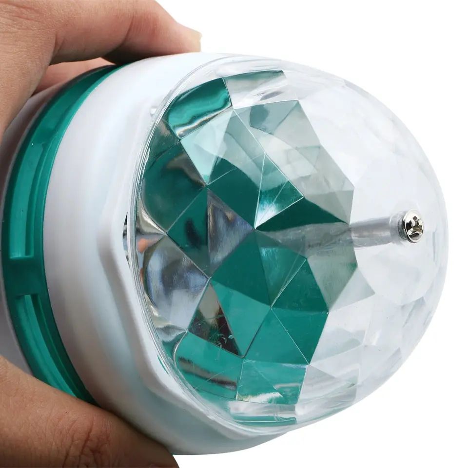 Picture of Disco light bulb 3W AC85-265V RGB LED Crystal Spotlight Automatic Rotating Lamp Stage Light B22 Bulb for DJ Disco Bar KTV Club-Multicolor