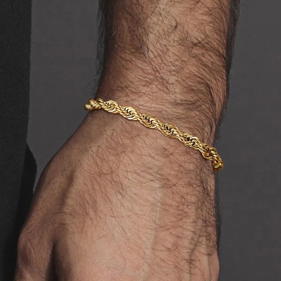 Picture of Mens Powerful Stainless Steel Bracelet - Gold