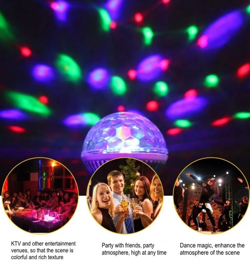 Picture of Rotating Lamp for Stage Lighting  Disco Home Party Light-Multicolor