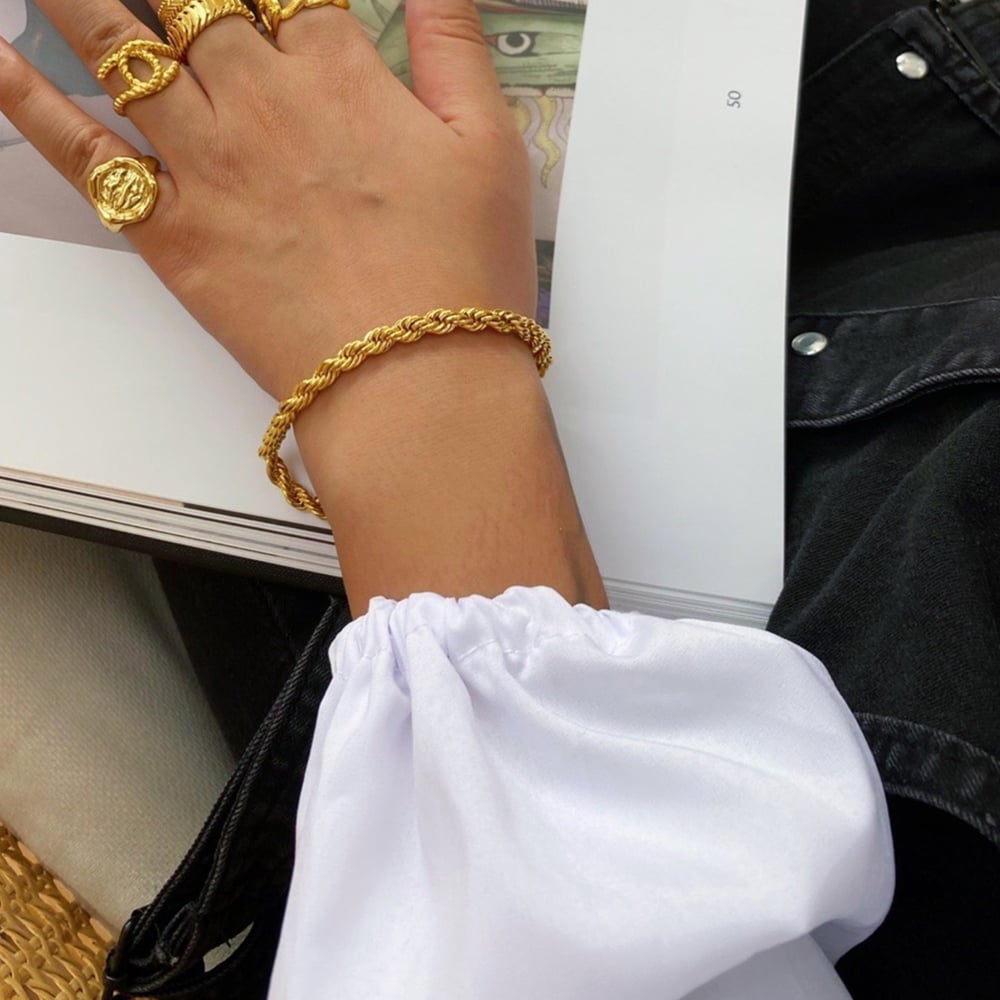 Picture of New American Rope Chain Bracelet For Men - Gold
