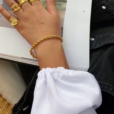 Picture of New American Rope Chain Bracelet For Men - Gold